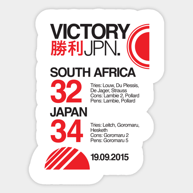 South Africa 32 Japan 34 Sticker by stariconsrugby